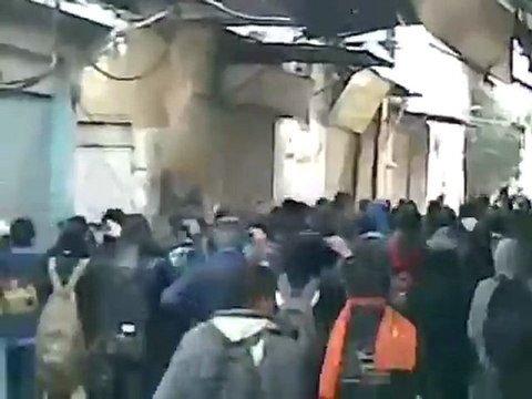 فري برس دمشق الميدان مظاهرة طلابية نصرة لحمص 7 2 2012