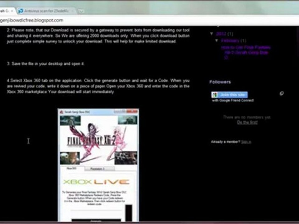 Final Fantasy XIII-2 Serah Genji Bow DLC Free on Xbox 360 -PS3