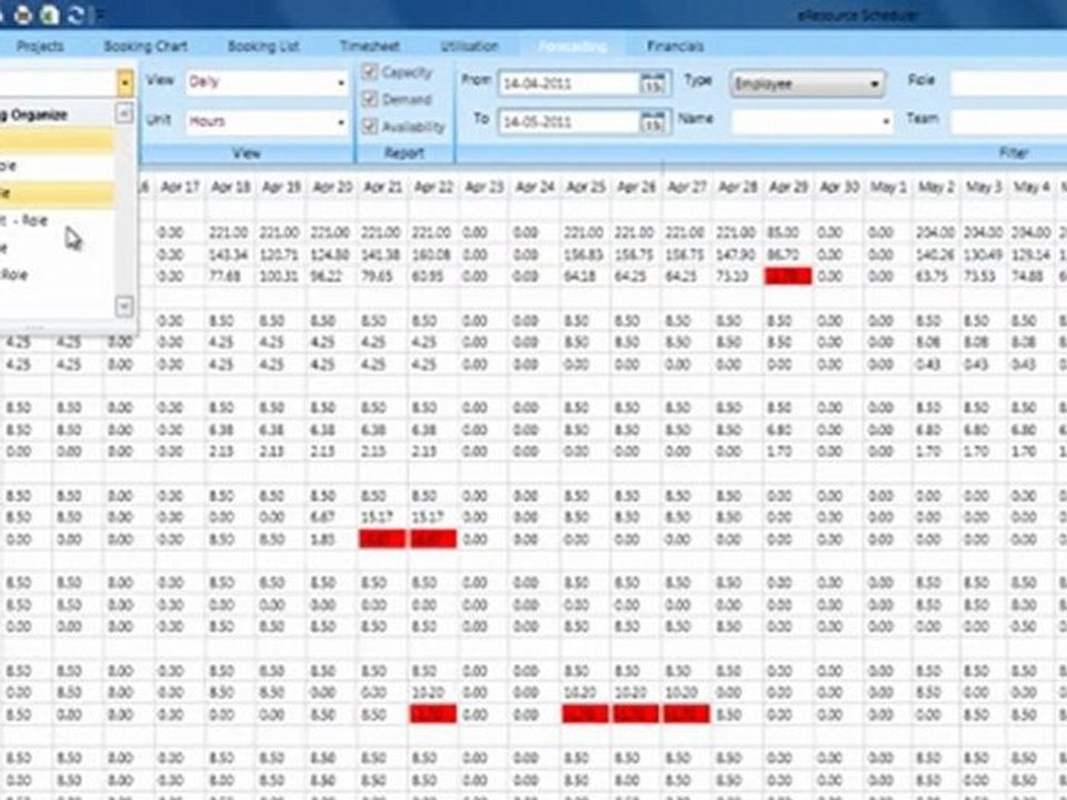 Enbraun's Employee Scheduling Software's Forecasting Screen Traning