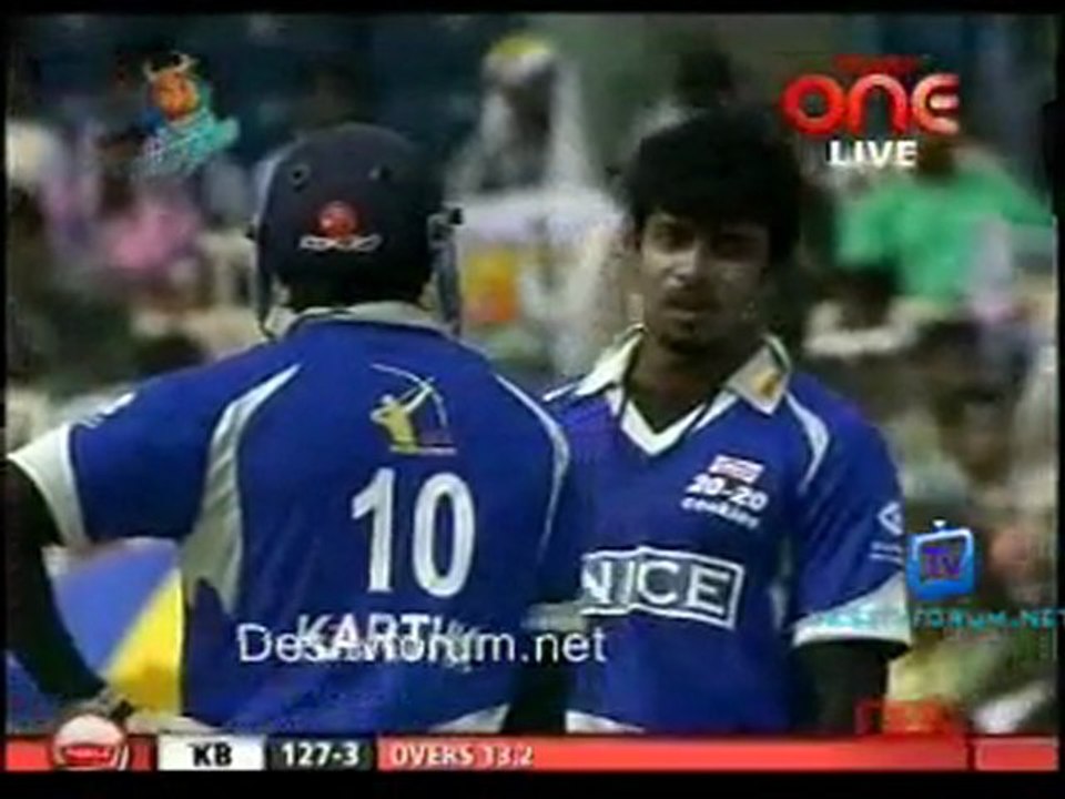 Karnataka Bulldozers vs.Mumbai Heroes - Karnataka Inning Ov13-14