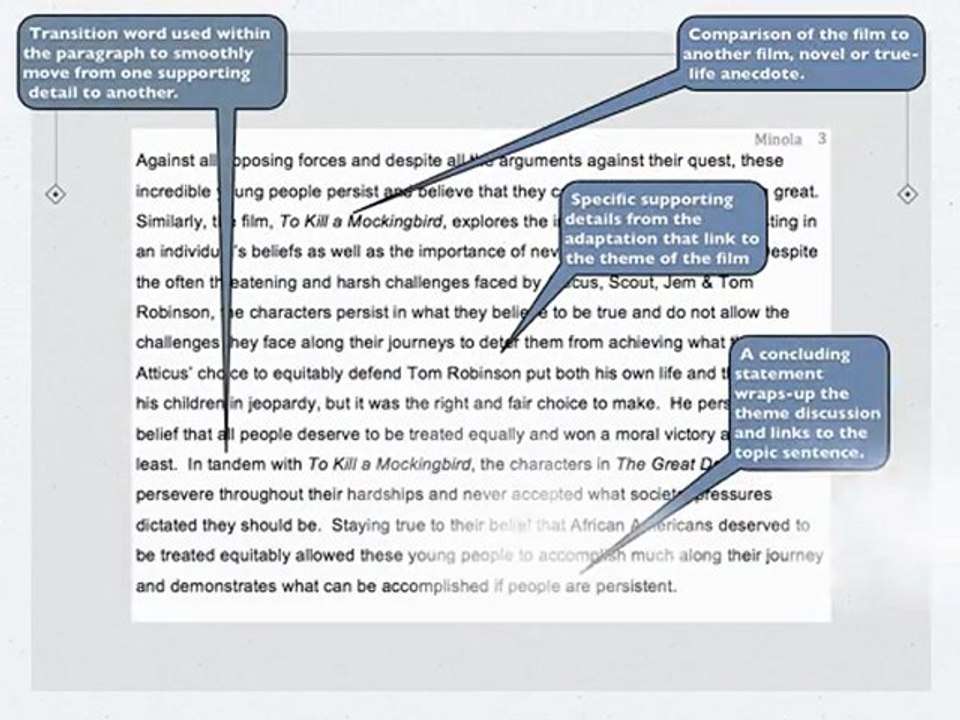 Sample Film Review Explanation