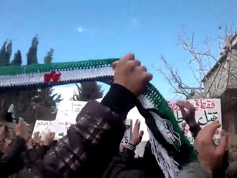 فري برس مظاهرة حي القدم بدمشق جمعة روسيا تقتل أطفالنا 10 2 2012