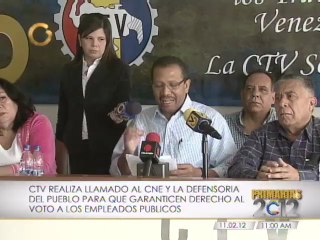 CTV denuncia que Gobierno amenaza a empleados públicos para que no voten