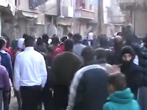 فري برس دمشق الحجر الأسود مظاهرة من جامع ابراهيم10 2 2012