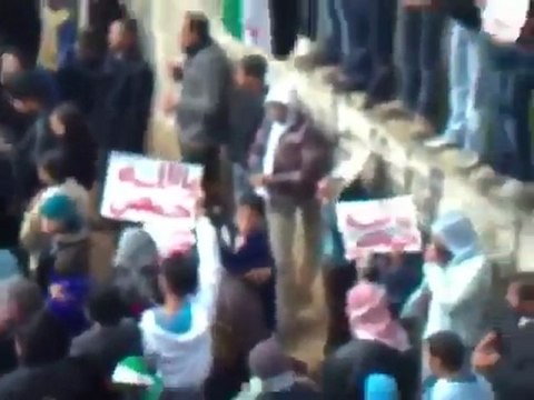 فري برس درعا عتمان مظاهرة لدعم المد ن السورية المنكوبة الاحد 12 2 2012