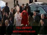 Nicki Minaj arrives with pope Grammys 2012