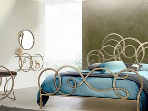 Cosatto letto matrimoniale in ferro battuto azzurra