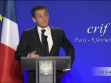 Discours de N. Sarkozy au dîner annuel du CRIF