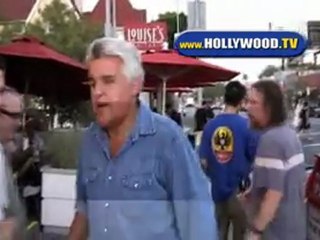 Jay Leno Takes Pictures With Fans In Hollywood On Friday