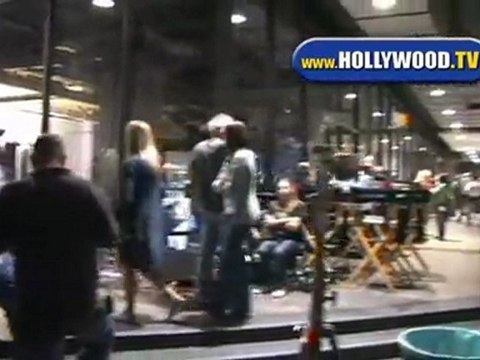 EXCLUSIVE:On the set of CSI NY-Eddie Cahill & Melina Kanakaredes.