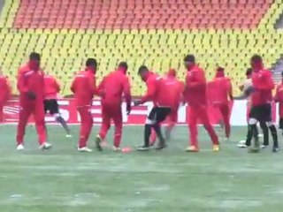 Προπόνηση της ομάδας στο Lushniki