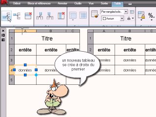 Sauts de tables AutoCAD