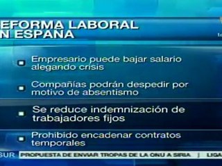 Sindicatos españoles critican reforma laboral