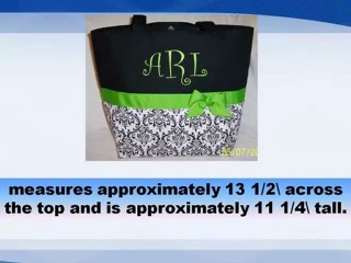 Monogrammed Diaper Bags - Monogrammed Lime GreenBlack Diaper Bag