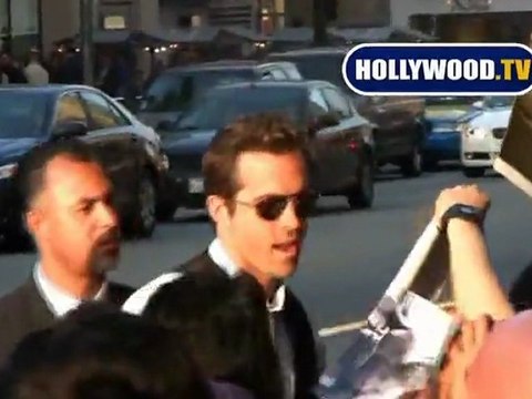Ryan Reynolds Signs Autographs At Premiere of Wolverine
