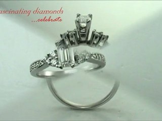 Emerald Cut Fleur Diamond Pave Set Engagement Ring