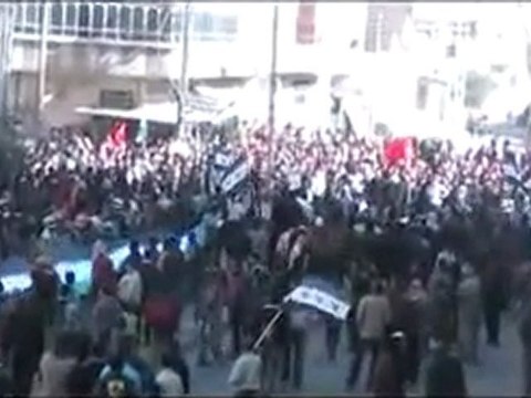 فري برس ريف دمشق تشيع الشهيد ابراهيم صقر و تدخل قوات الاسد و اطلاق النار على المشيعين مدينة ضمير 10 2 2012