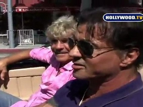 Sylvester Stallone Driving In Beverly Hills