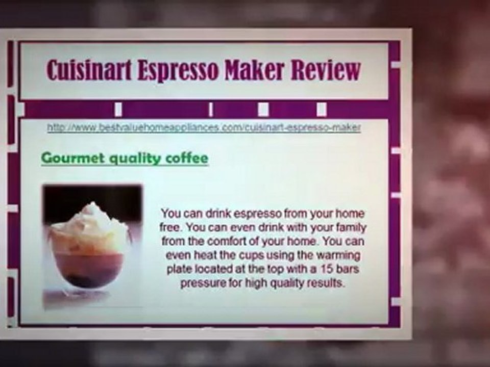 Cuisinart Espresso Maker Review
