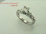 Princess Cut Diamond Three Stone Engagement Rings Set With Channel Set And Prong Set