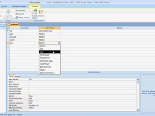 Accesste Veritabanı Oluşturma