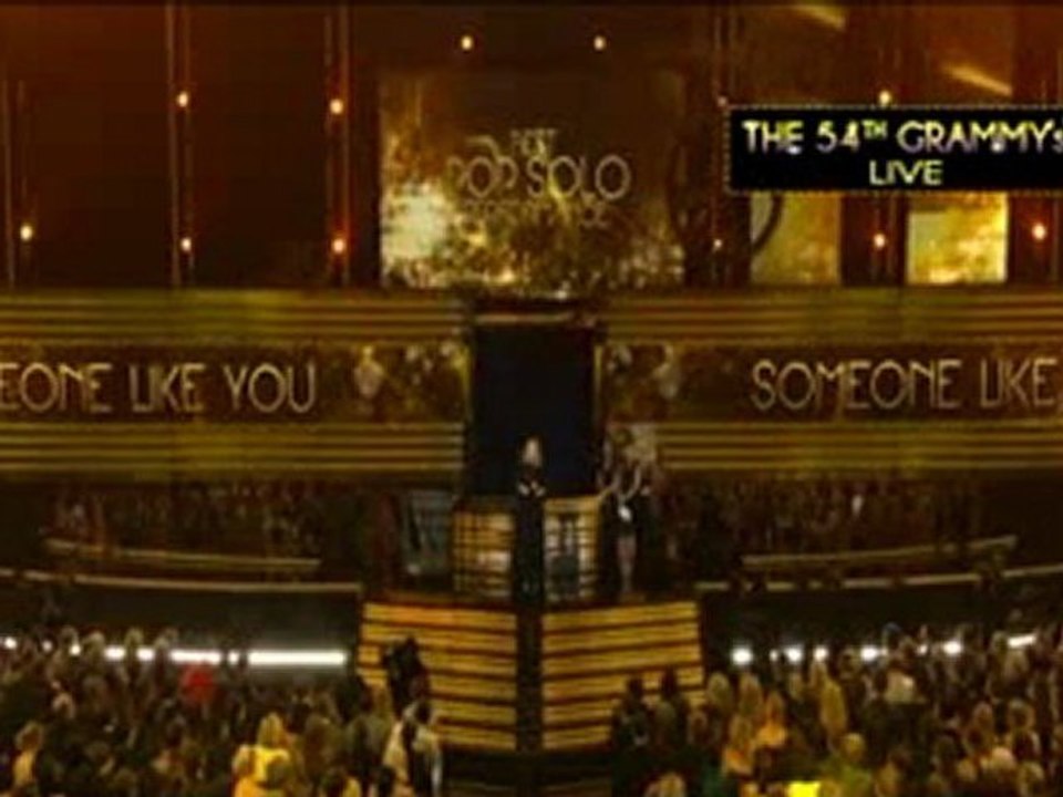 Grammy Awards 2012 _ Adele wins the best pop solo performance for _Someone Like You._