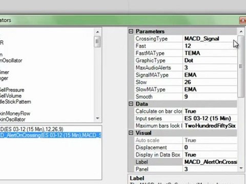 NinjaTrader Indicator for MACD Crossover Alert Settings