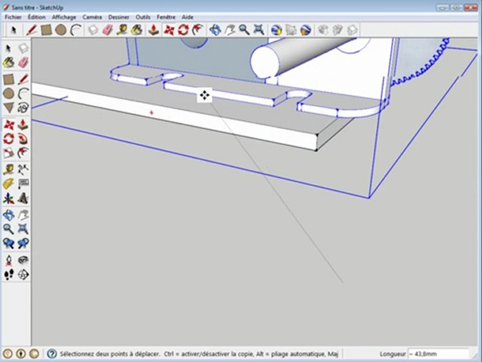 sketchup déplacer faire tourner et positionner un modèle