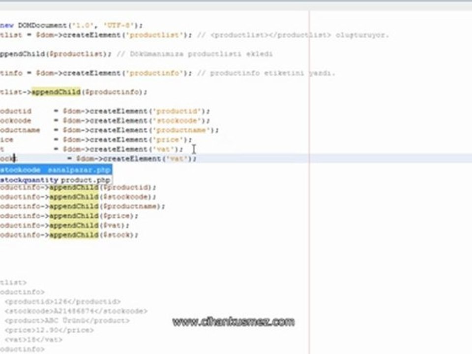 PHP ile XML Çıktı Oluşturmak