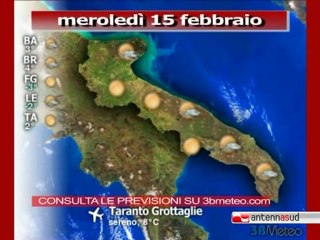 Previsioni del tempo, mercoledì 15 febbraio