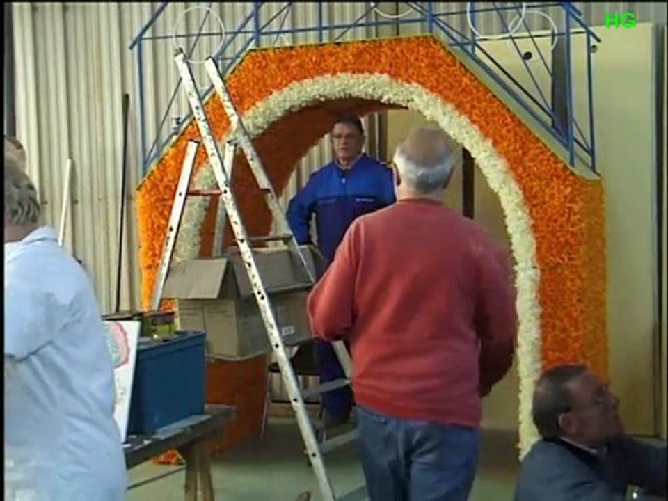 Préparation des chars pour le carnaval de Malemort