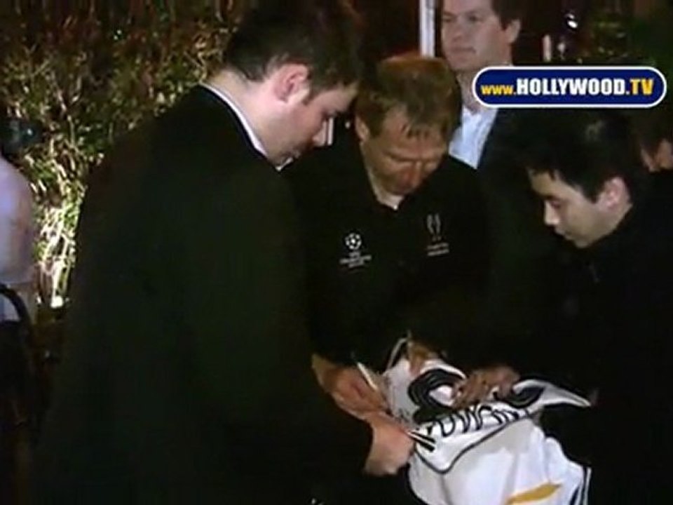 Celebrities At The UEFA Champions League Soccer Trophy Event