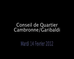 Conseil de Quartier Cambronne/Garibaldi du 14/02/12