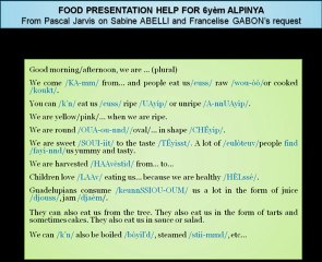 FOOD PRESENTATION HELP (Pascal JARVIS, Tuesday 14 02 12)