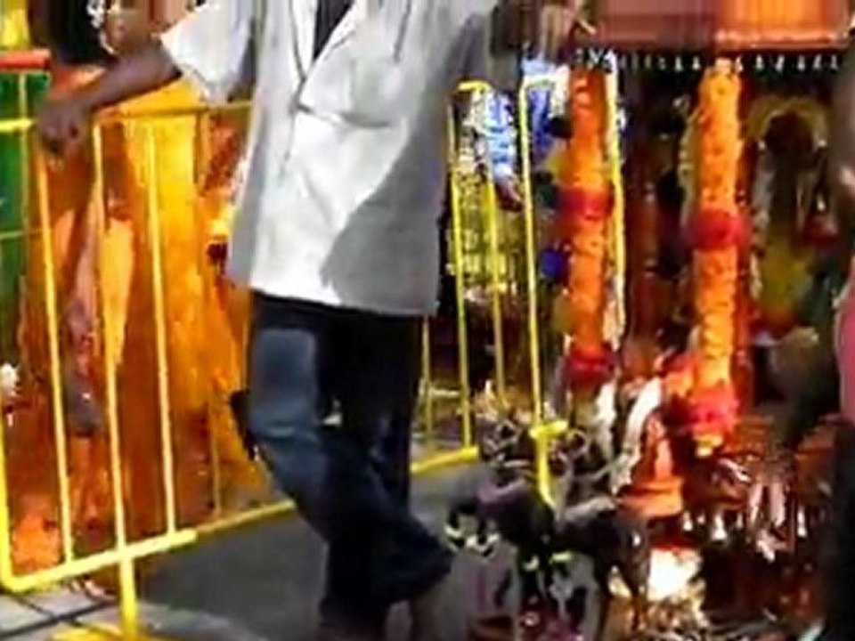 Il porte un kavadi et tire un chariot... Chapeau !