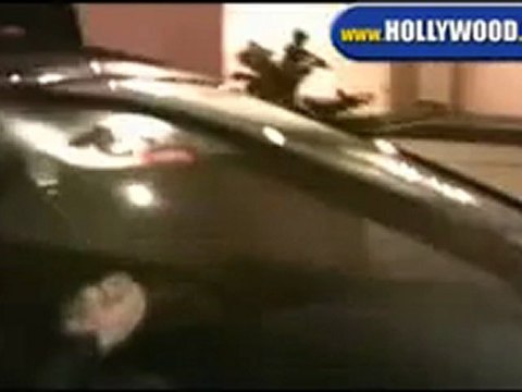 Lindsay Lohan leaving Madeo restaurant.