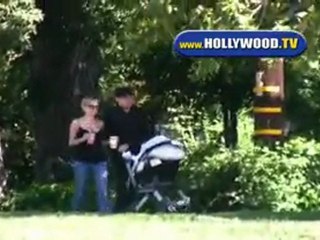 Nicole Richie And Husband Stroll Down The Street With Baby