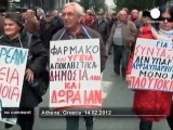 Greek pensioners protest against cuts - no comment