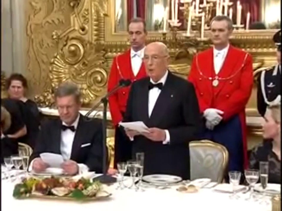 Roma - Brindisi del Presidente Napolitano al pranzo di Stato in onore di Wulff