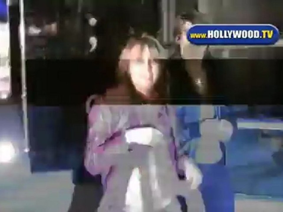 Miley Cyrus and Hollywood.TV go to see Madagascar 2