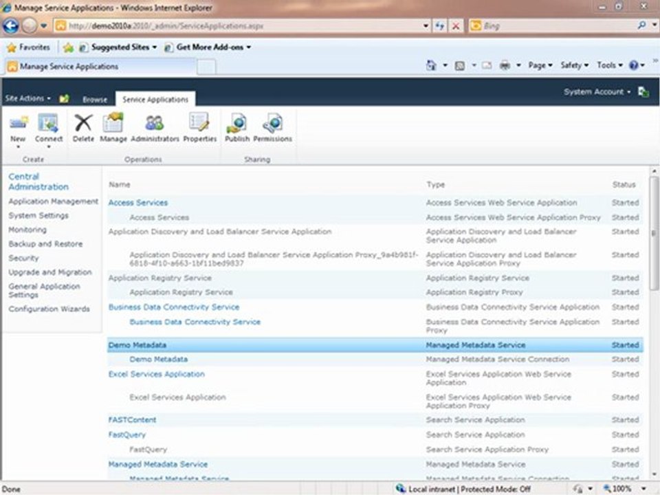 Sharepoint Service Level Application Topology