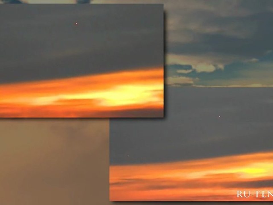 Numerous UFOs over Chelyabinsk, Russia, Dec. 12 2012, enhanced