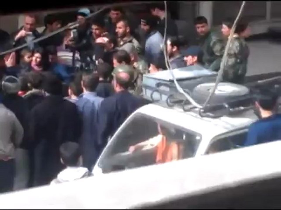 فري برس   ريف دمشق غوطة دمشق سقبا فضيحة قناة الدنيا 15 2 2012 ج1