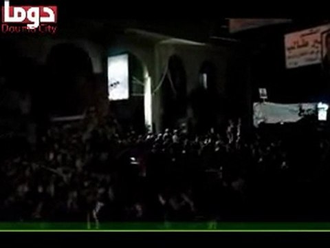 فري برس ريف دمشق دوما مظاهرة مسائية 15 2 2012 ج2