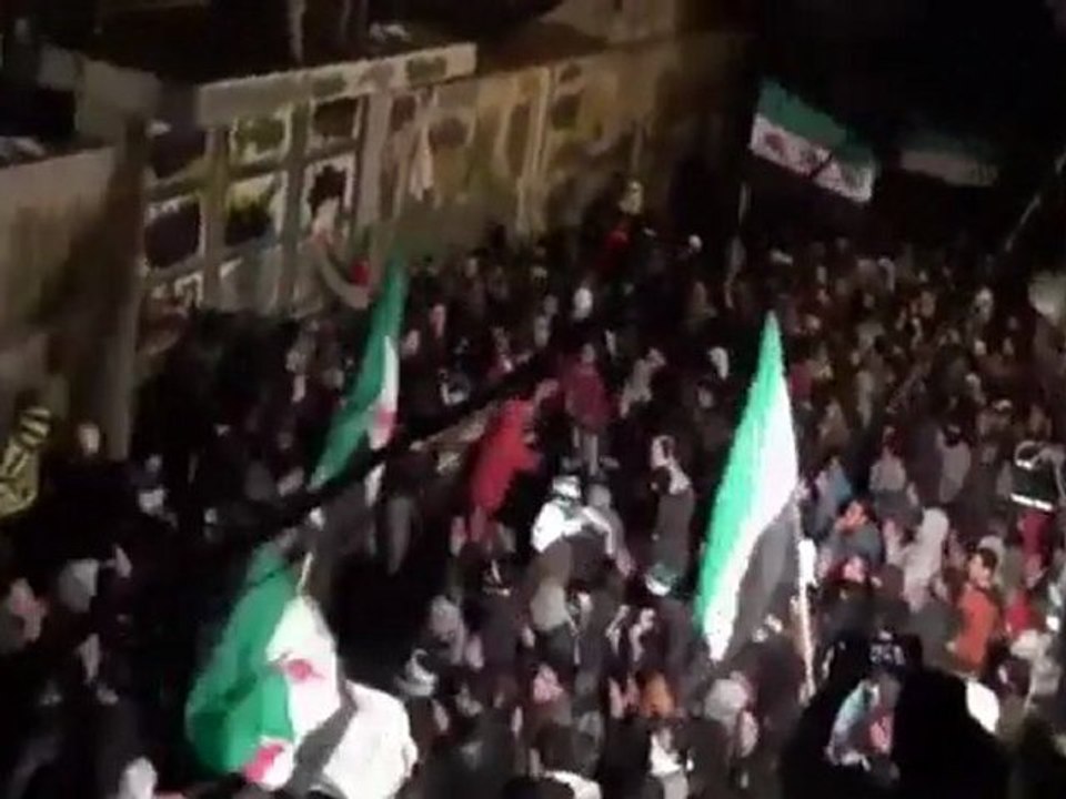فري برس   دمشق كفرسوسة مظاهرة مسائية حاشدة جامع بلال 15 2 2012