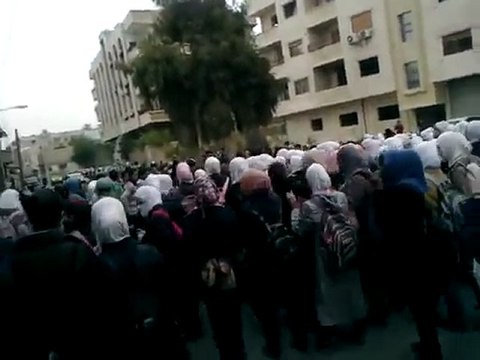 فري برس دمشق حرائر القابون مظاهرة 14 2 2012