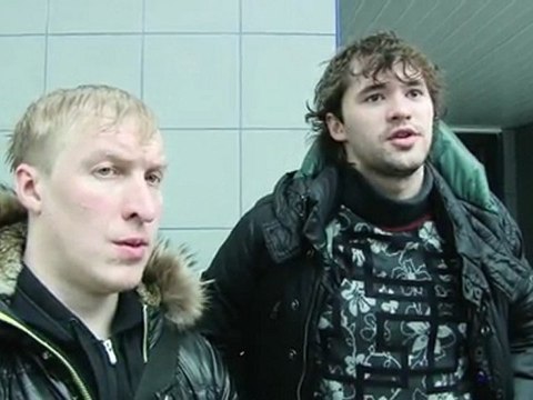 Алексей Заварухин и Роман Людучин после игры с к.Витязь 15.02.12.
