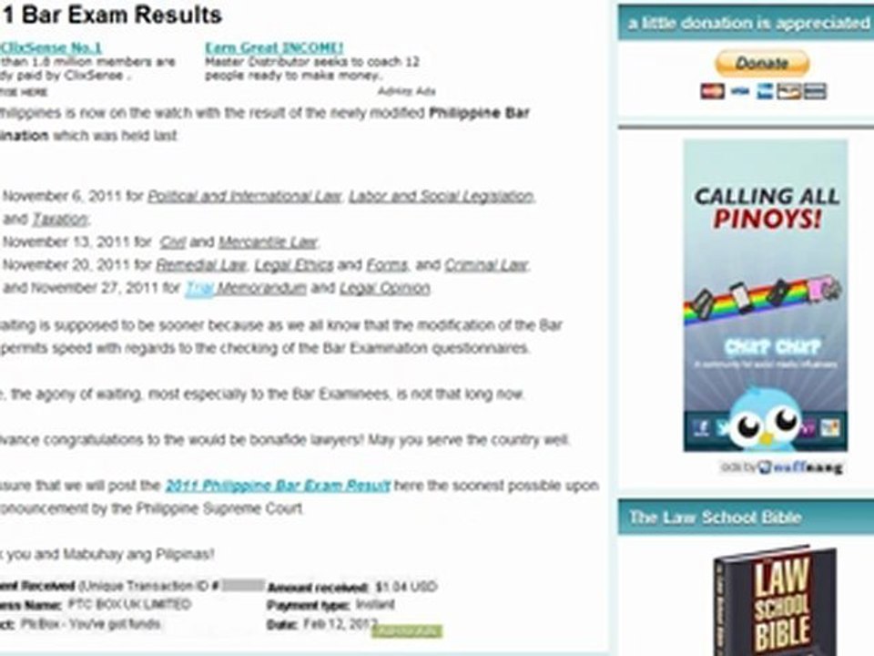 2011 Philippine Bar Exam Result. The Philippine Bar Exam Results