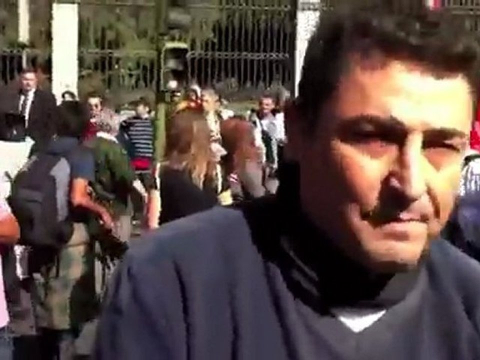 Trifulca entre piquete de sindicalistas y un taxista en Cibeles, Madrid, Huelga General 29S