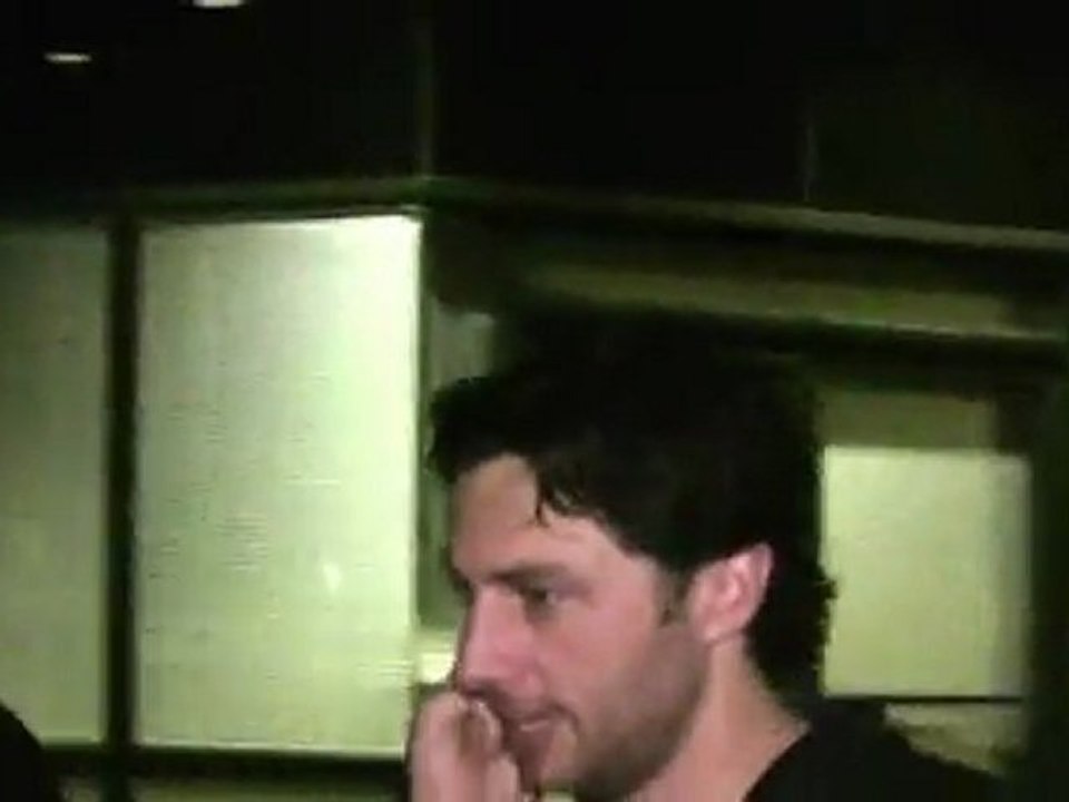Zach Braff leaving the "Conviction" movie premiere